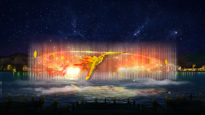 可克達拉朱雀湖5D全息水舞秀-《朱雀湖夜曲》上演啦!(圖4)