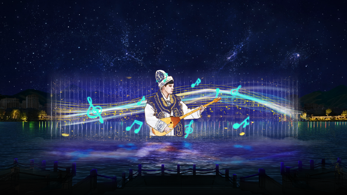 新疆可克達拉朱雀湖水秀(圖3) 新疆可克達拉朱雀湖水秀(圖3)